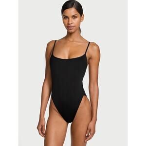 Victoria's Secret M One Piece Swimsuit Mesh Side Panels High Cut Leg Cheeky